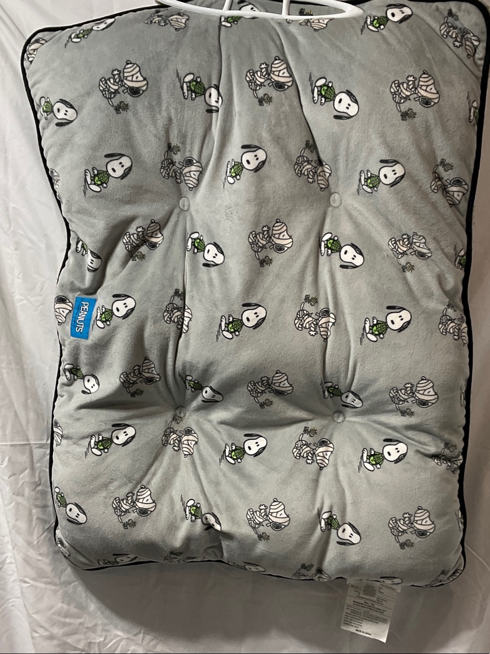 Peanuts Gray Quilted Snoopy Pet Bed.  Lightly used.